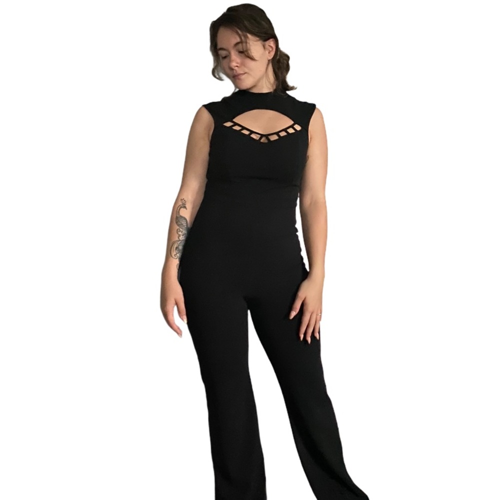 Fashion Nova Flare Leg Black Jumpsuit